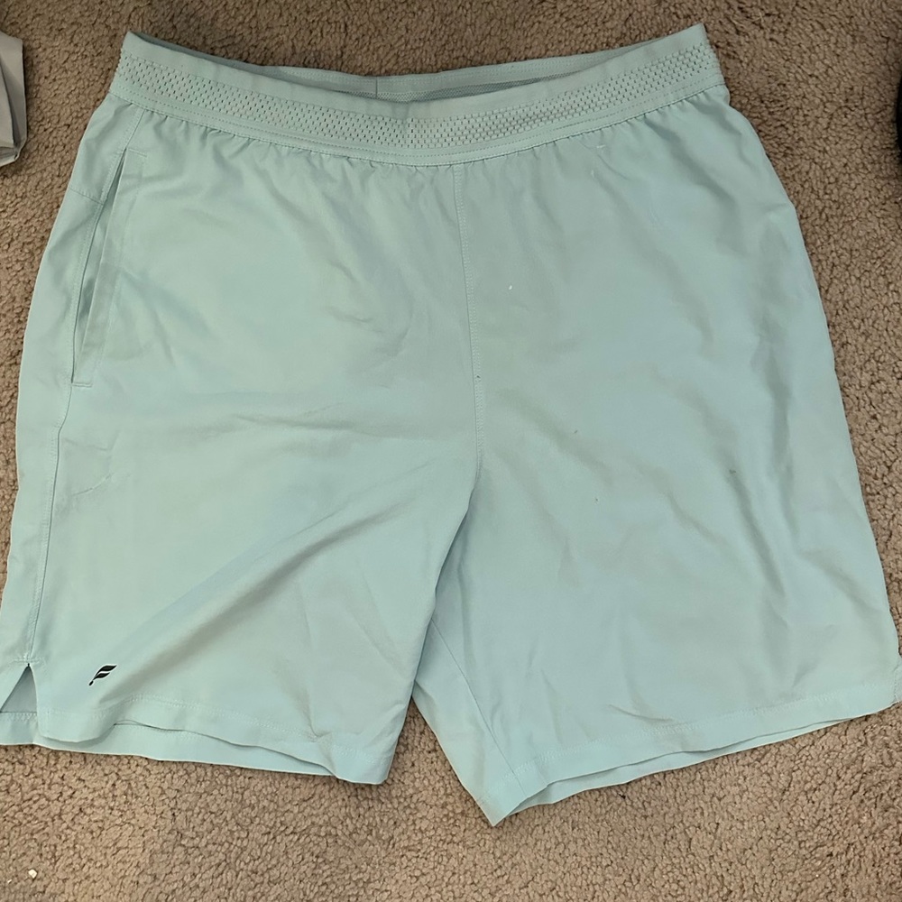 Men’s Fabletics Athletic Gym Shorts Bundle - Size Medium - 1 Light Blue, 1 Gray